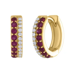 Diamond and Color Stone Huggies