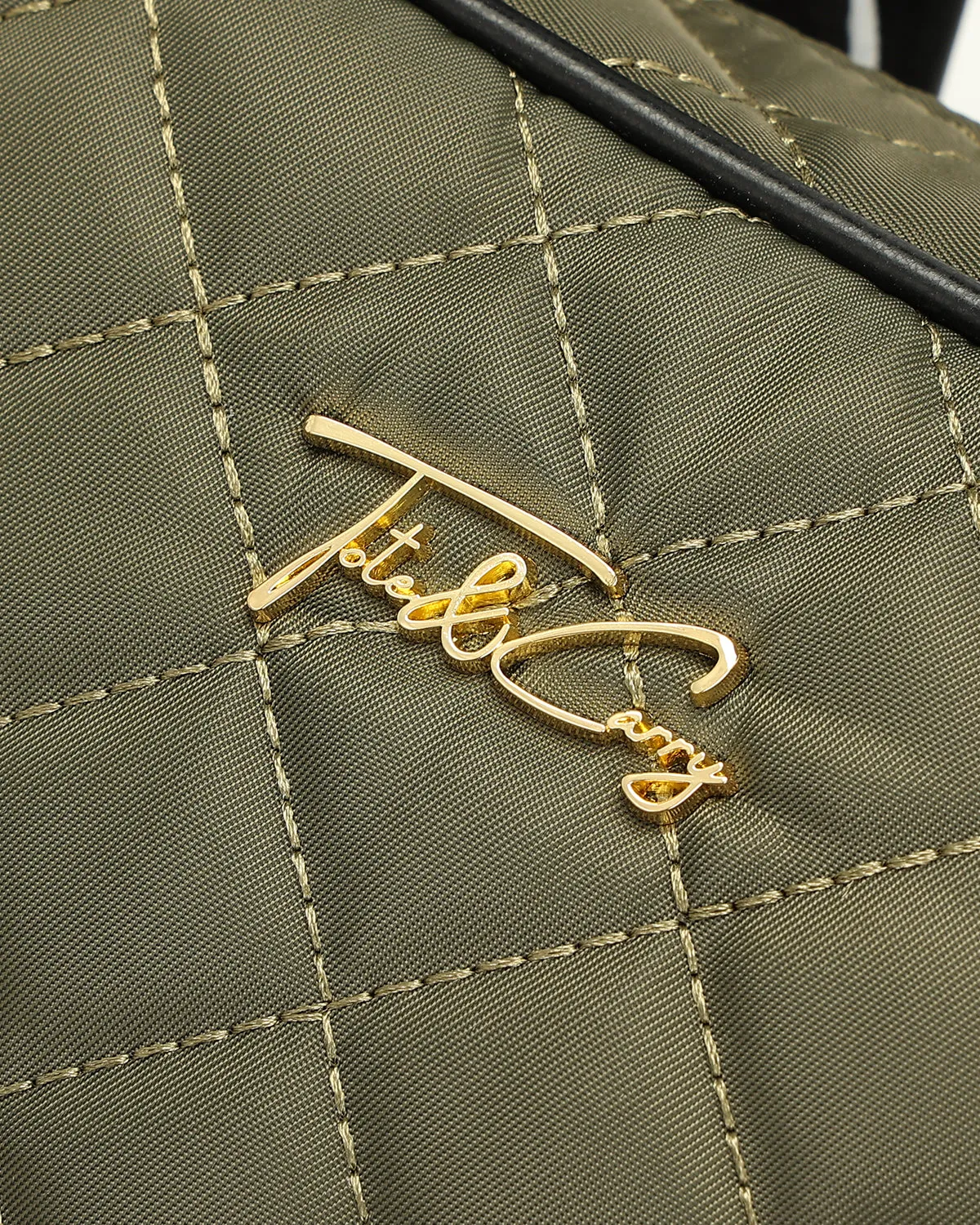 Diamond Stitch Backpack in Olive Green