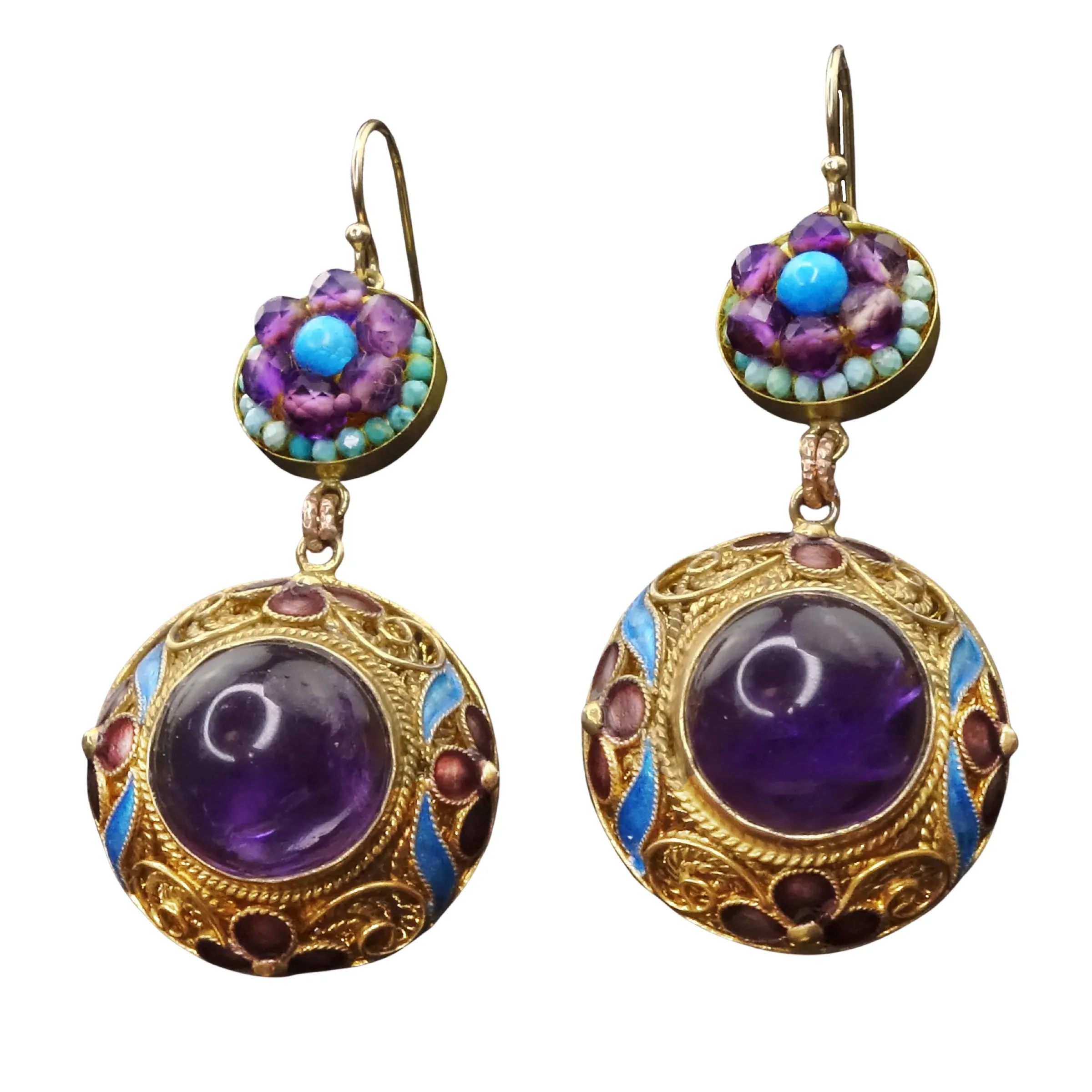 Empress of the Midwest: turquoise   amethyst mosaic earring