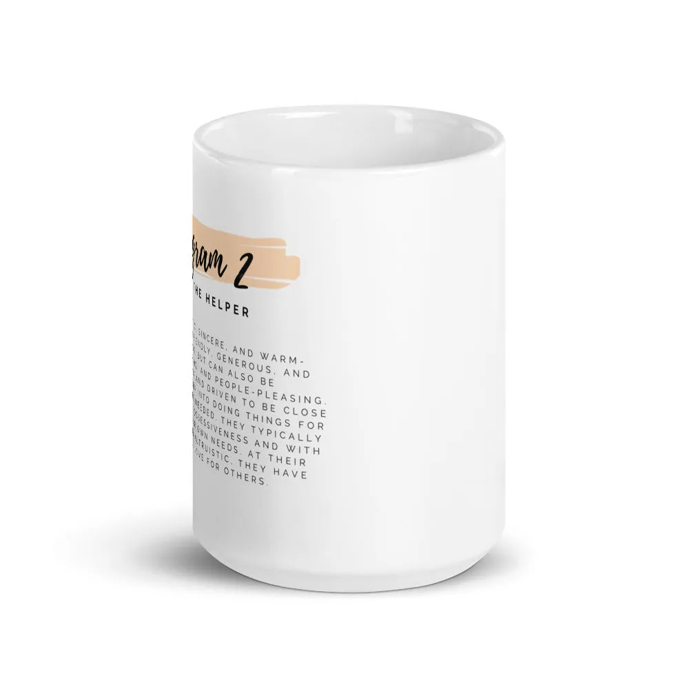 Enneagram 2 White glossy mug