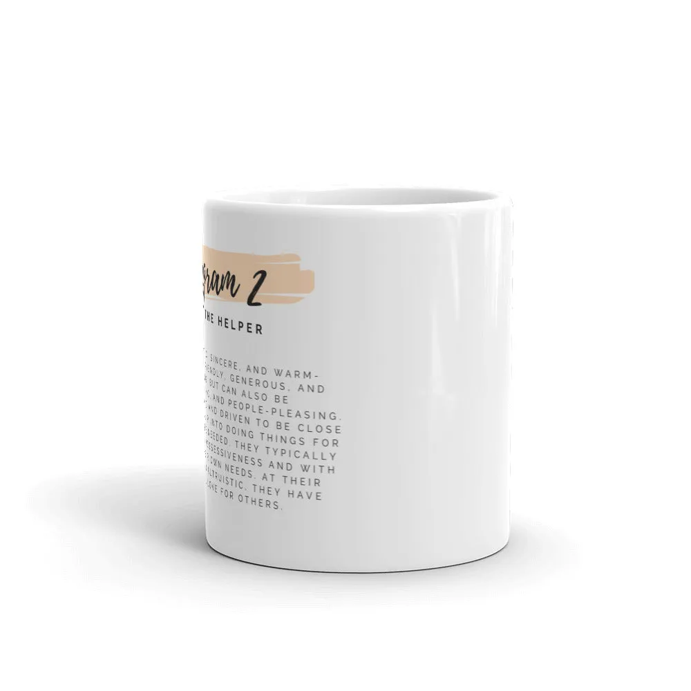 Enneagram 2 White glossy mug