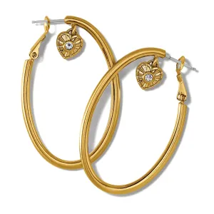 Espirit Heart Post Hoop Earrings