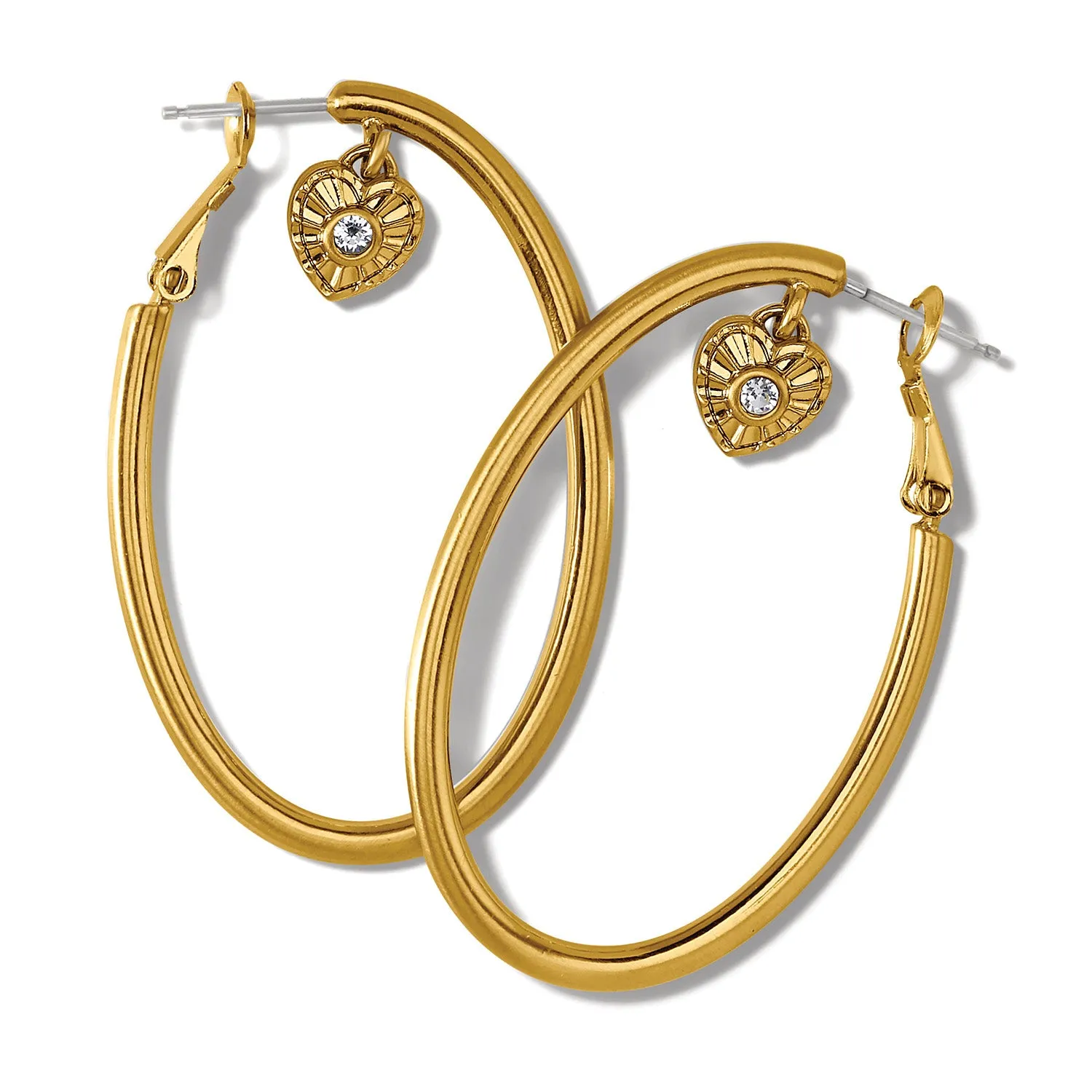 Espirit Heart Post Hoop Earrings