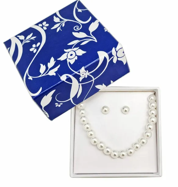 FAUX PEARL NECKLACE EARRING SET