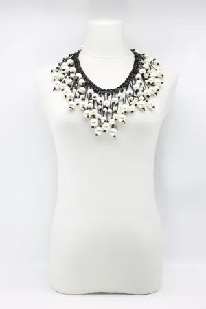Faux Pearl "Love" on Hand Woven Cotton Cord Necklace