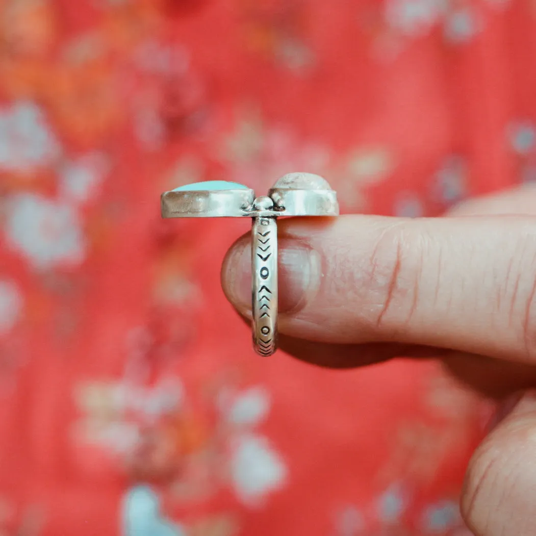 Femme Ring #1 - Royston Turquoise & Mexican Opal, Size 6