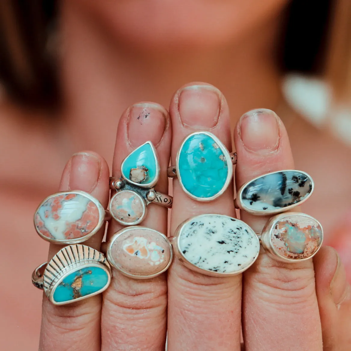 Femme Ring #1 - Royston Turquoise & Mexican Opal, Size 6