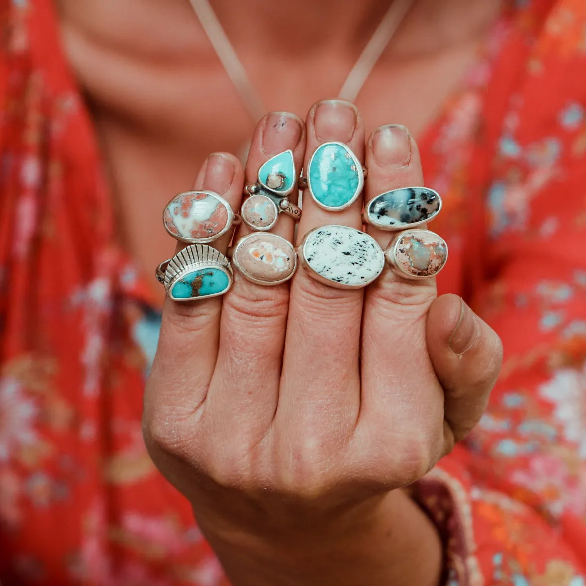Femme Ring #1 - Royston Turquoise & Mexican Opal, Size 6