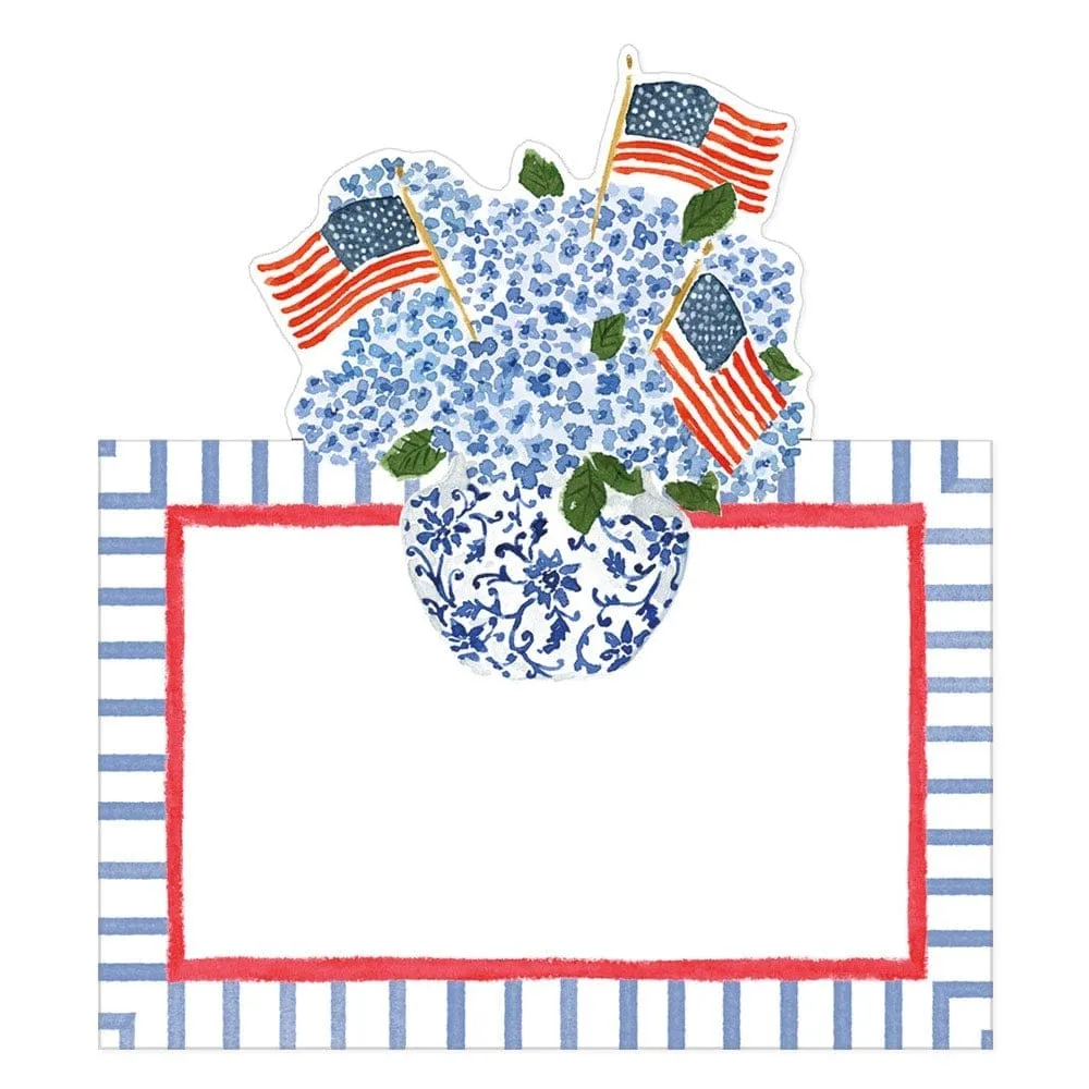 Flags & Hydrangeas Place Cards
