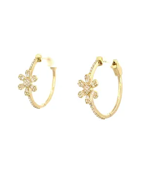 Flower & Pavé Hoops