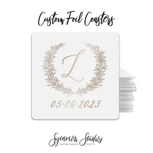 Foiled Wedding Coaster #30 - Wreath