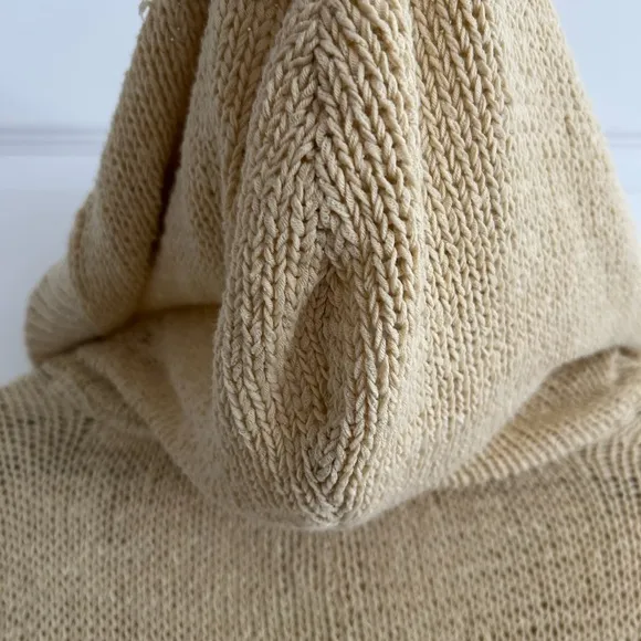 Free People FP Beach Hooded Cardigan Tan Cream Size M