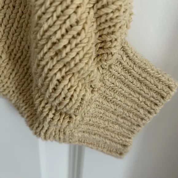 Free People FP Beach Hooded Cardigan Tan Cream Size M
