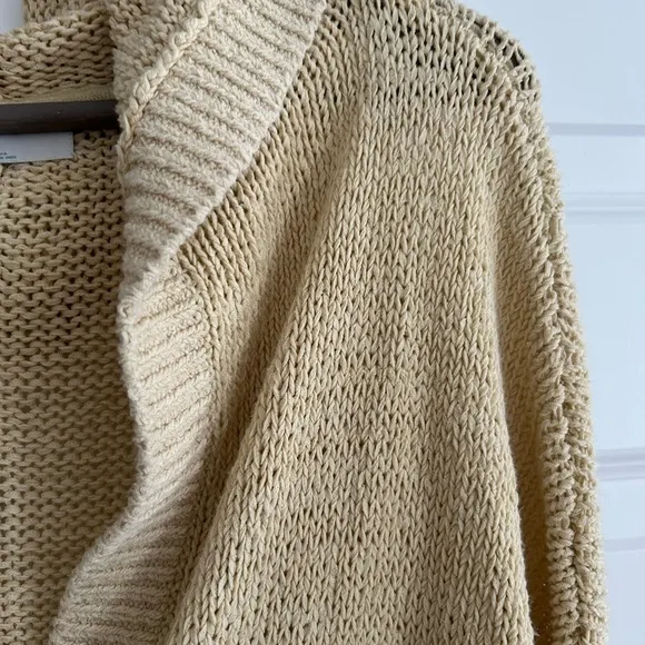 Free People FP Beach Hooded Cardigan Tan Cream Size M