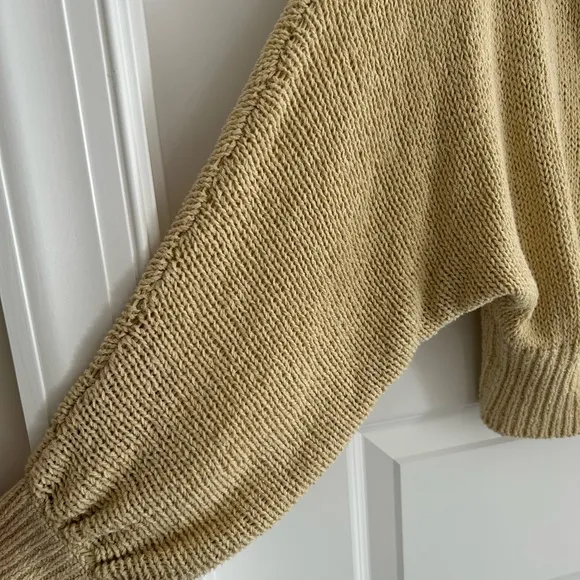 Free People FP Beach Hooded Cardigan Tan Cream Size M
