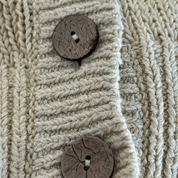 Free People FP Beach Hooded Cardigan Tan Cream Size M
