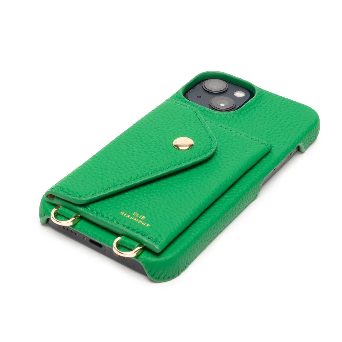 Genuine Leather iPhone Case - Jade - Green Inca Lanyard