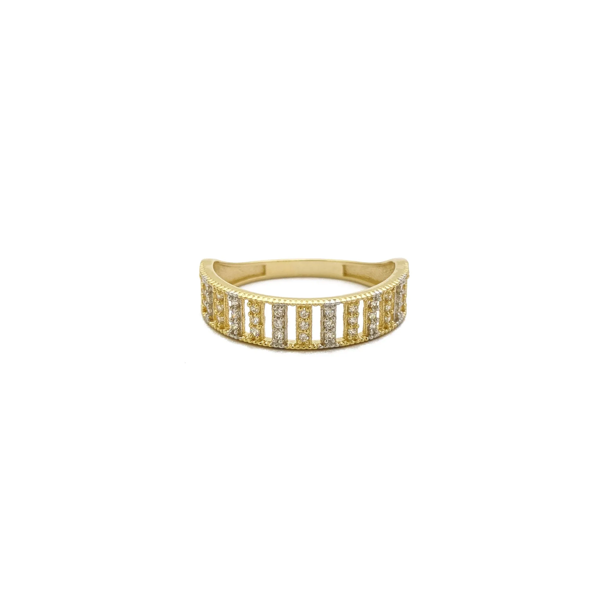 Gleaming Aligned Bars Half Eternity Ring (14K)