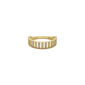 Gleaming Aligned Bars Half Eternity Ring (14K)