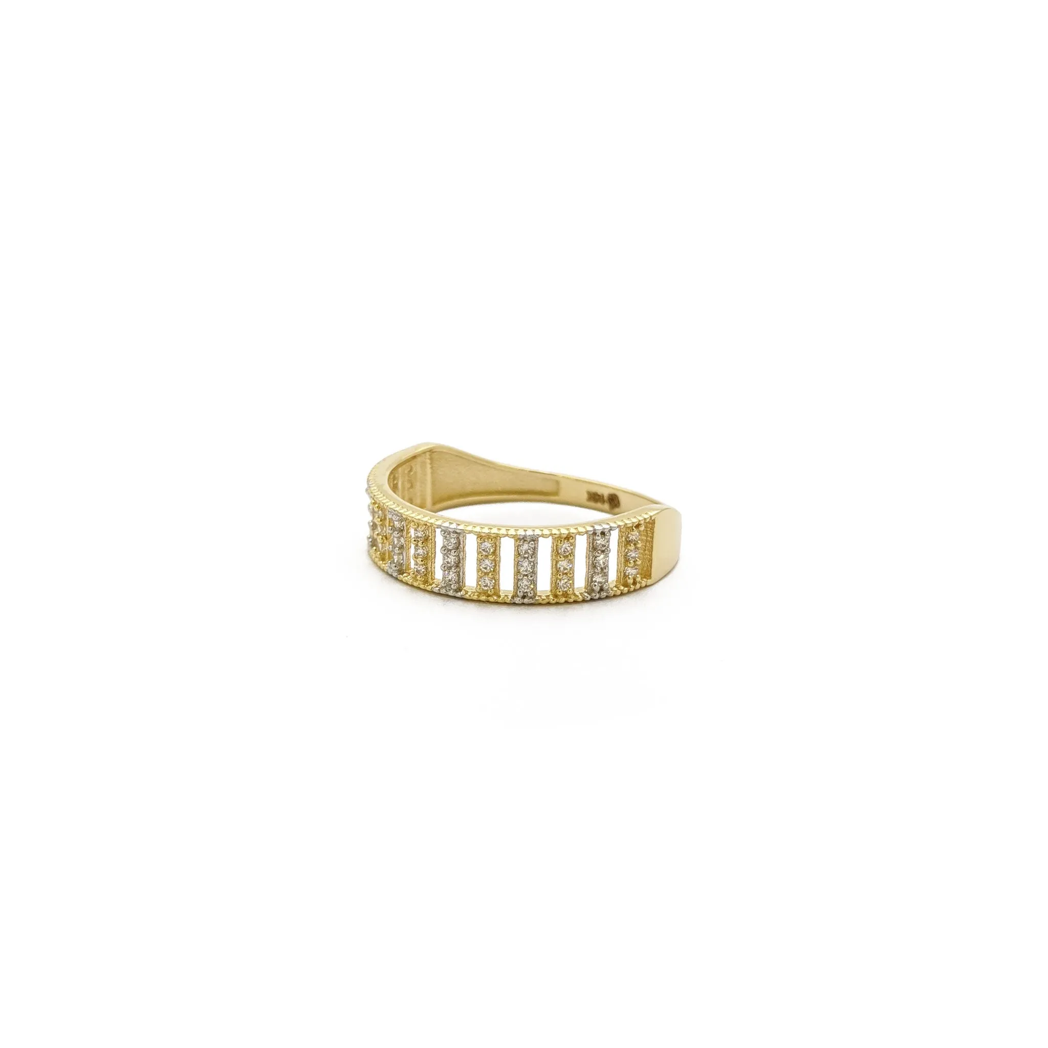 Gleaming Aligned Bars Half Eternity Ring (14K)