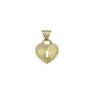 Gleaming Hearty Lock Pendant (14K)