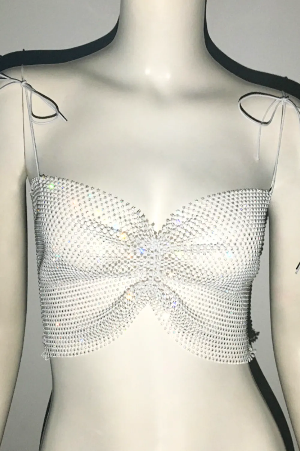 Glisten Bow Mesh Top