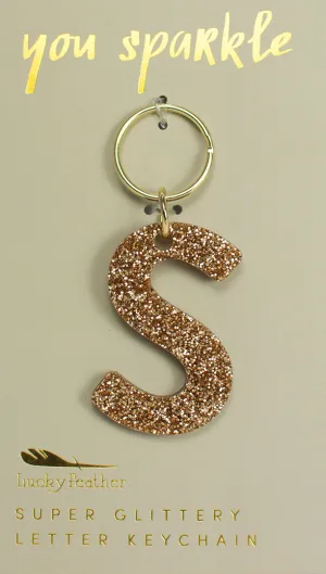 Glitter Letter Keychain - S