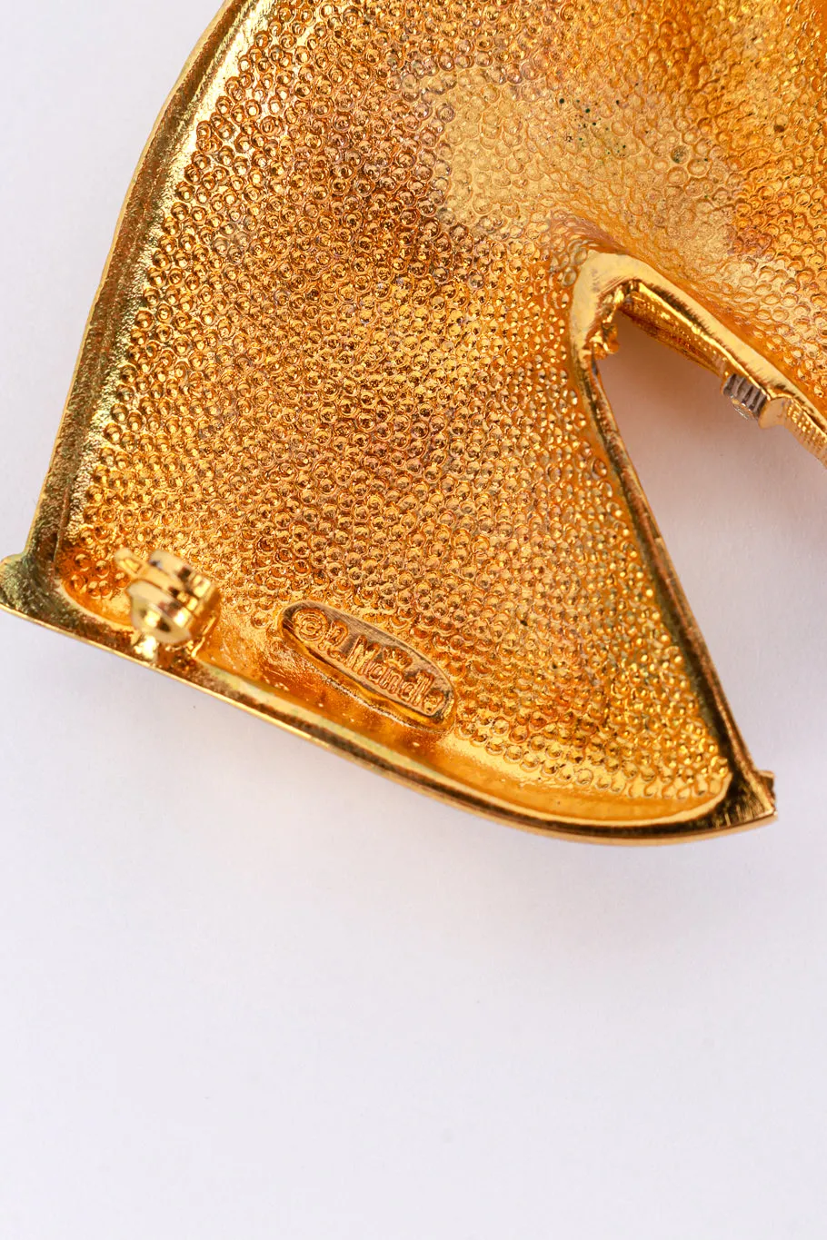 Gold & Blue Carnival Horse Brooch