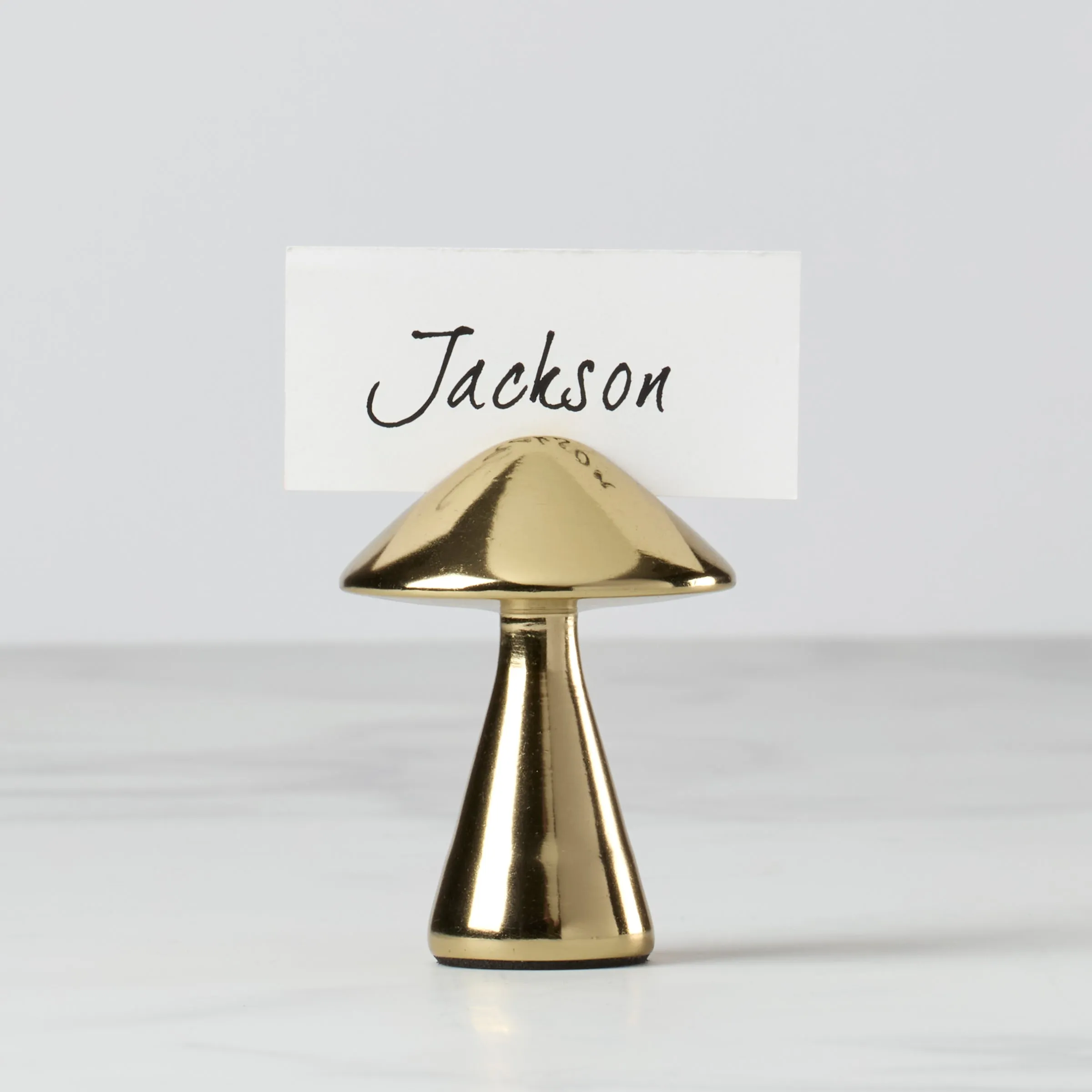 Gold Mushroom Placecard Holder