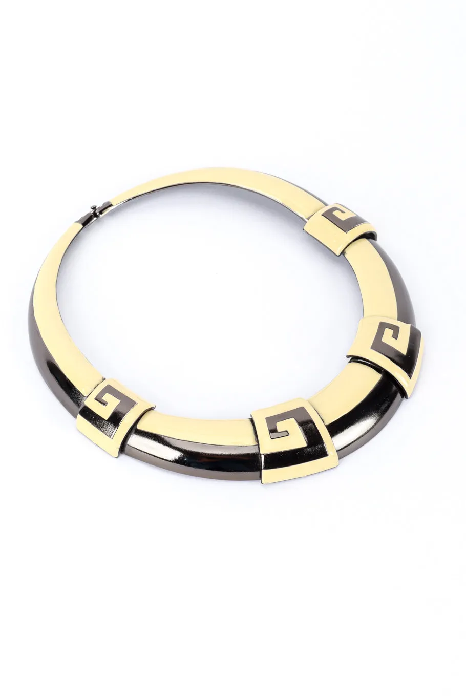 Greek Key Collar Necklace & Earrings Set