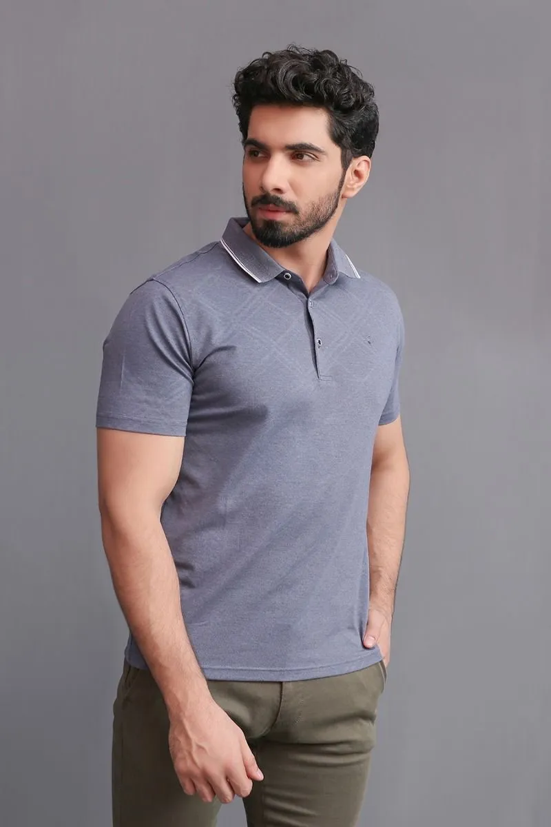 GREY PATTERNED POLO