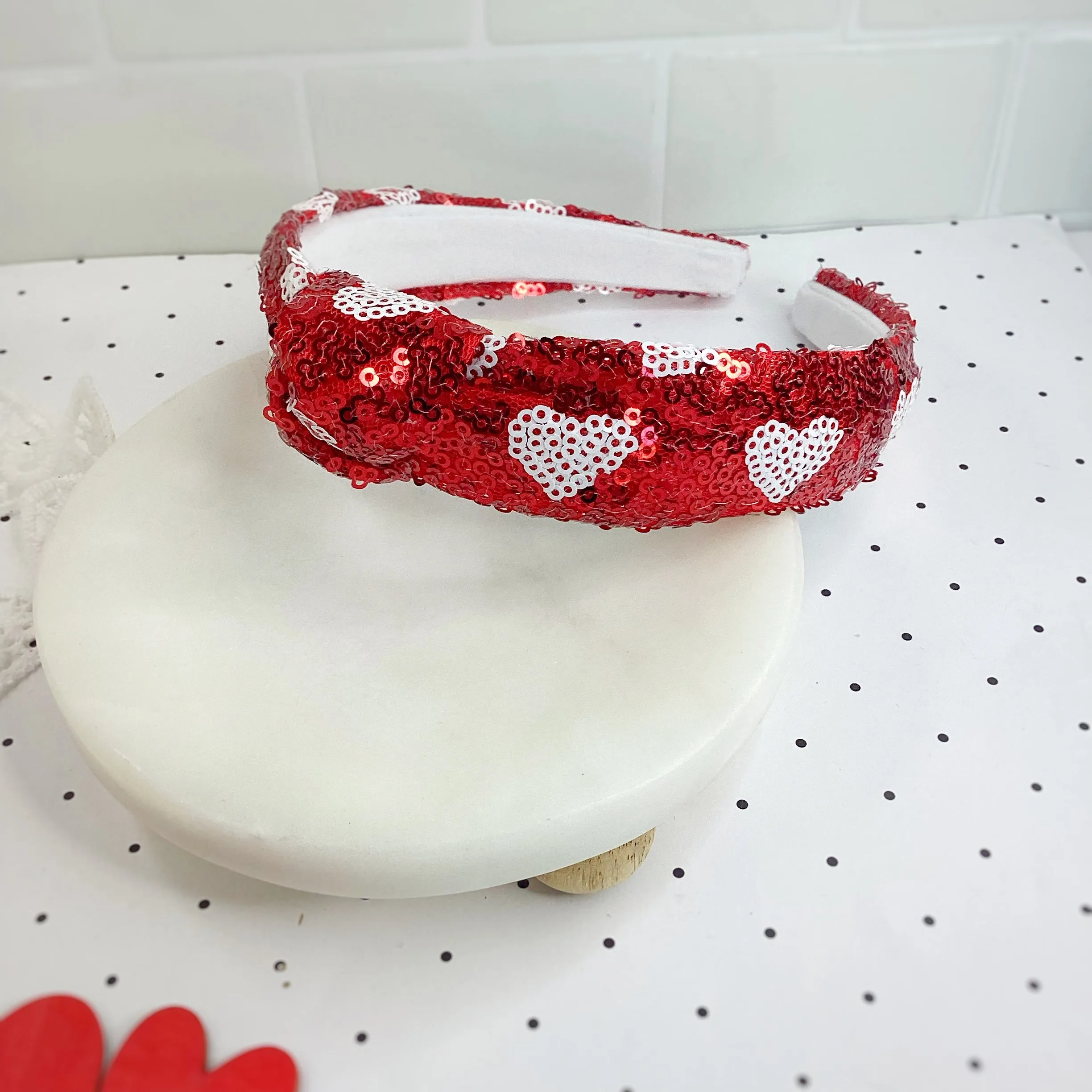 Heart Sequin Knot Top Headband Collection