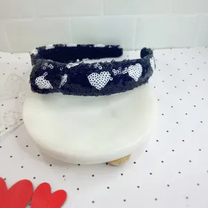 Heart Sequin Knot Top Headband Collection