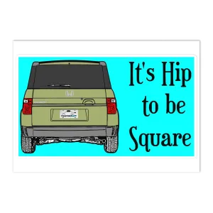 Hip to be square Bumper Sticker Galapagos Green EXP