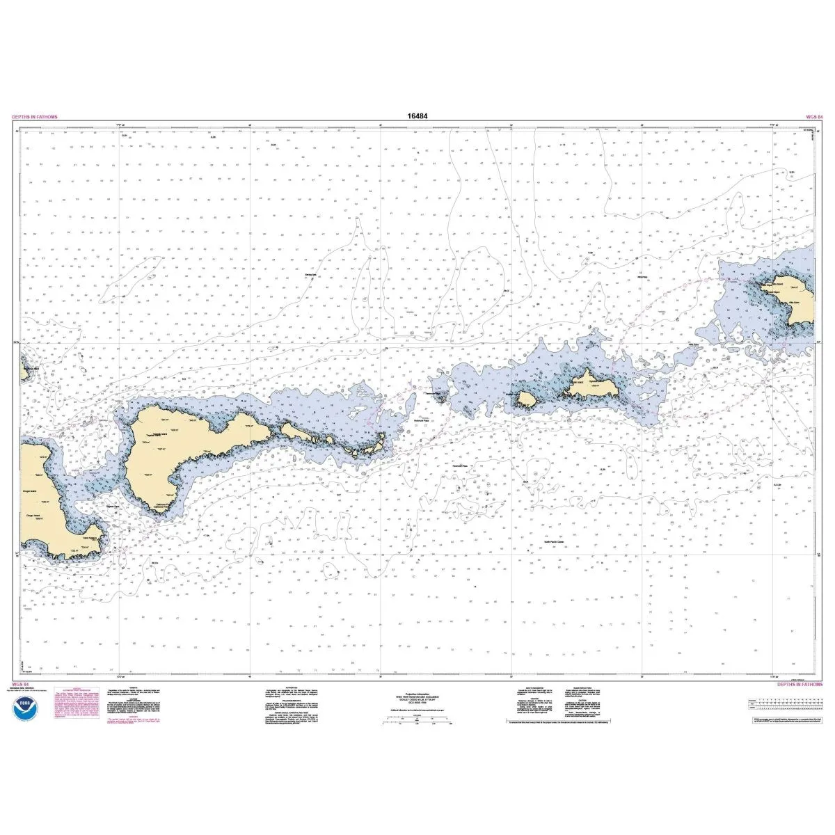Historical NOAA Chart 16484: Atka Island to Chugul Island Atka Island