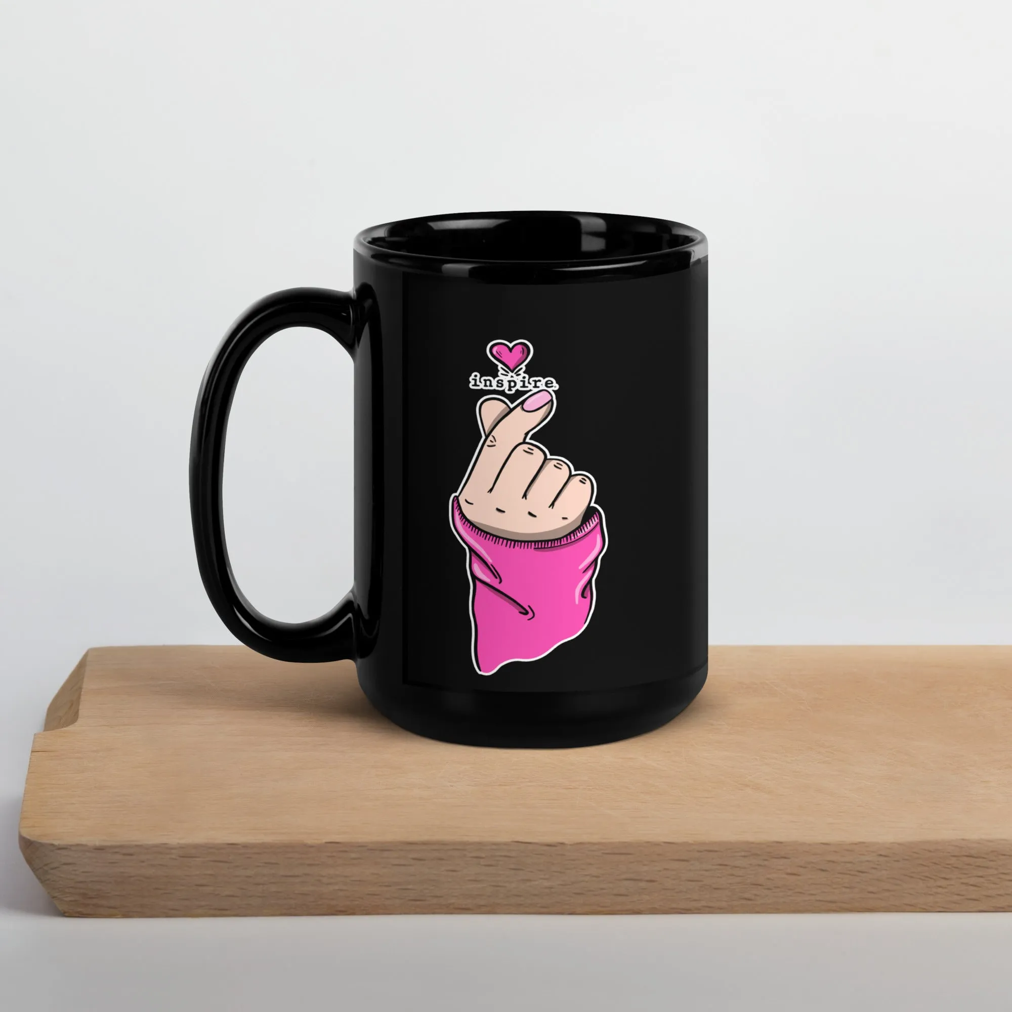 inspire KPOP Black Glossy Mug