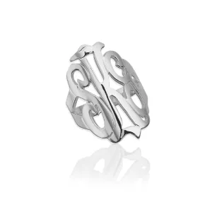 Jane Basch Designs Freeform Monogram Ring