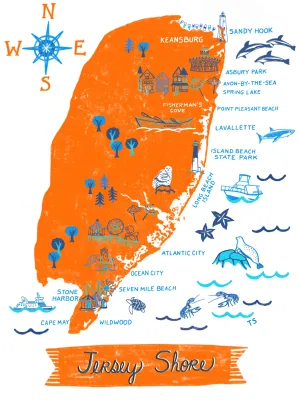 Jersey Shore Wall Art-Custom City Print