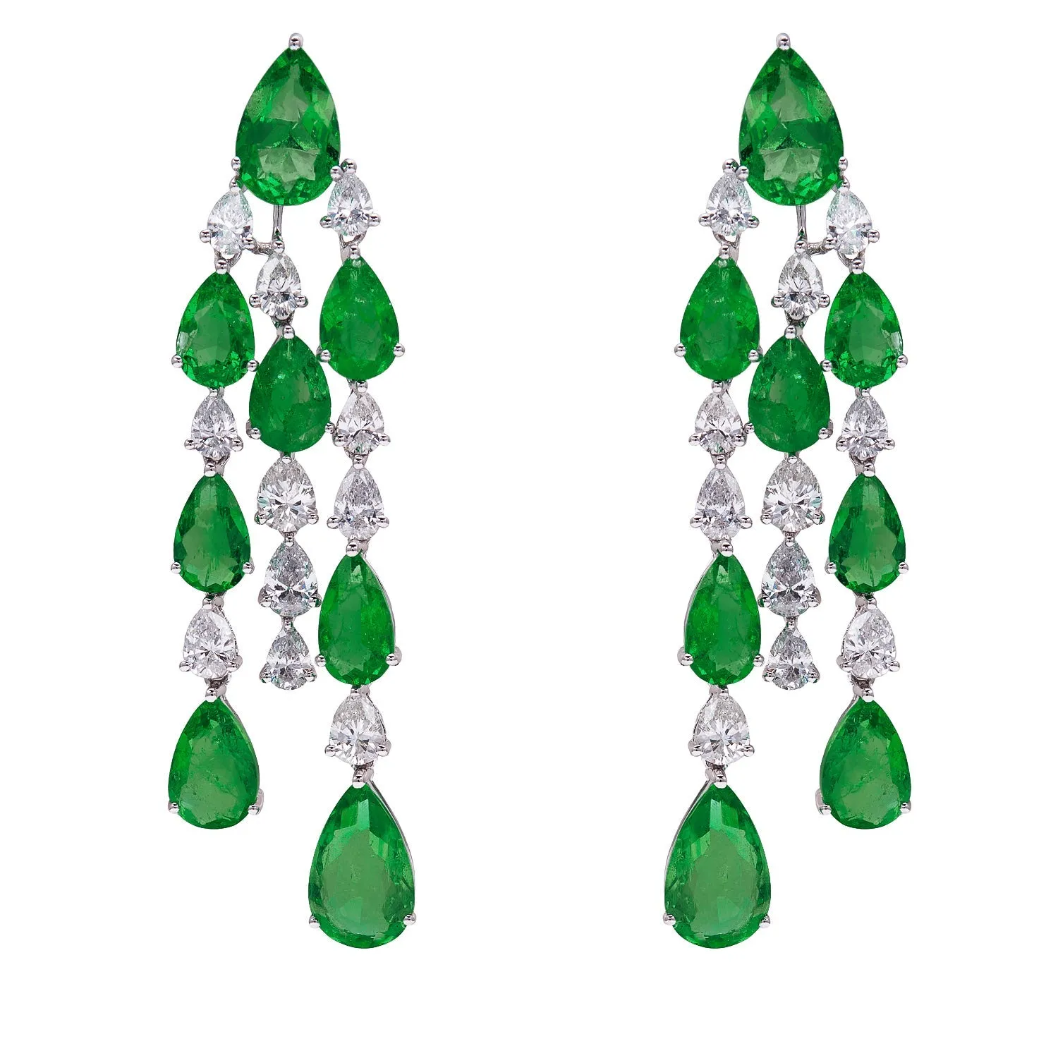 Jewels of Desire Iris Emerald Drop Earrings