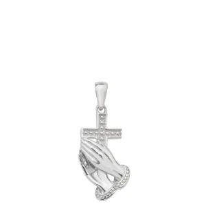 Kids First Holy Communion Cross with Praying Hands Necklace