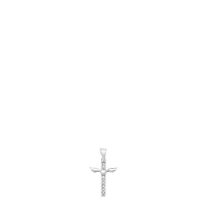 Kids First Holy Communion CZ Cross with Heart Necklace