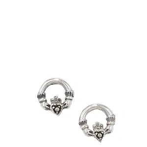 Kids Marcasite Claddagh Earrings