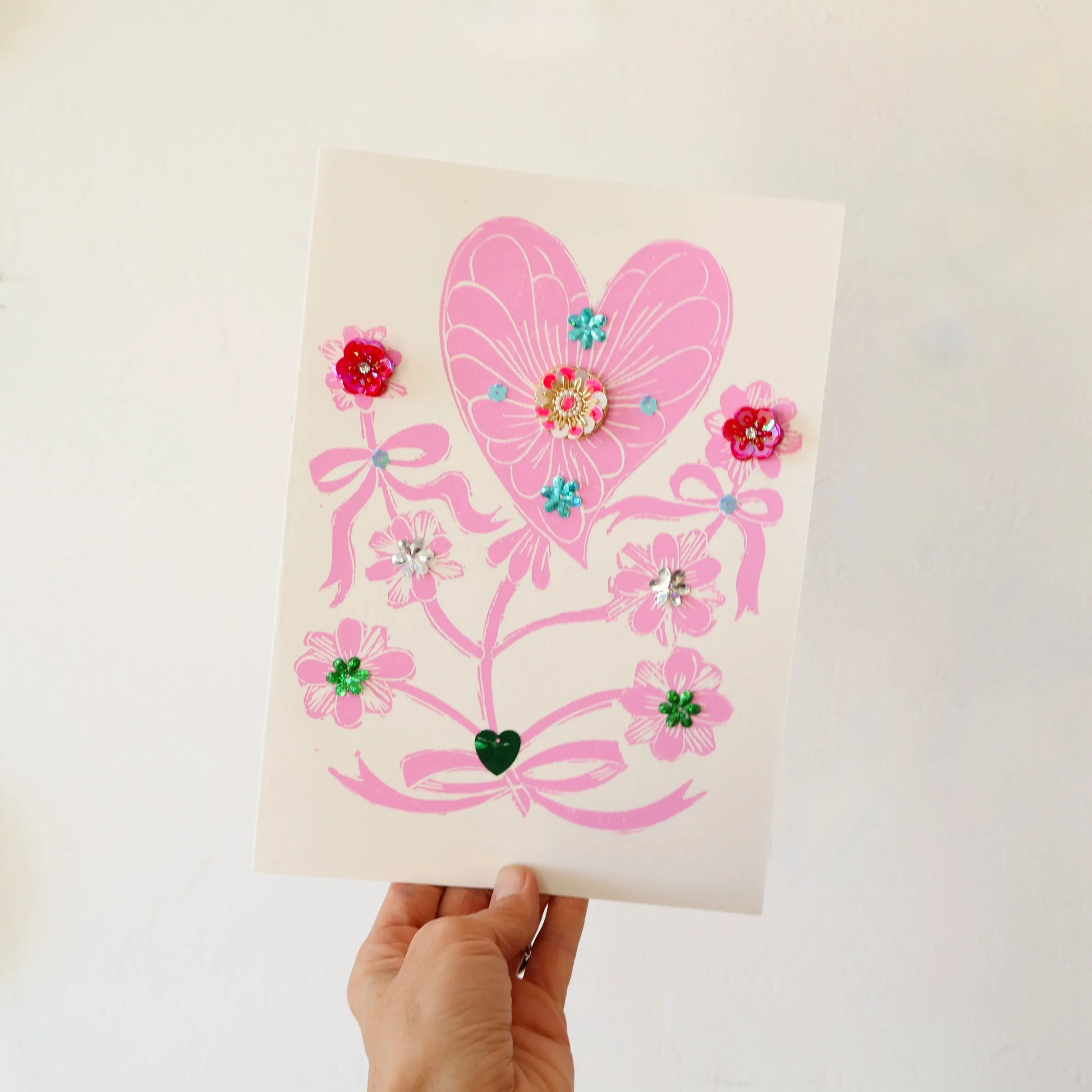 Lauren McIntosh Sequin Heart Card