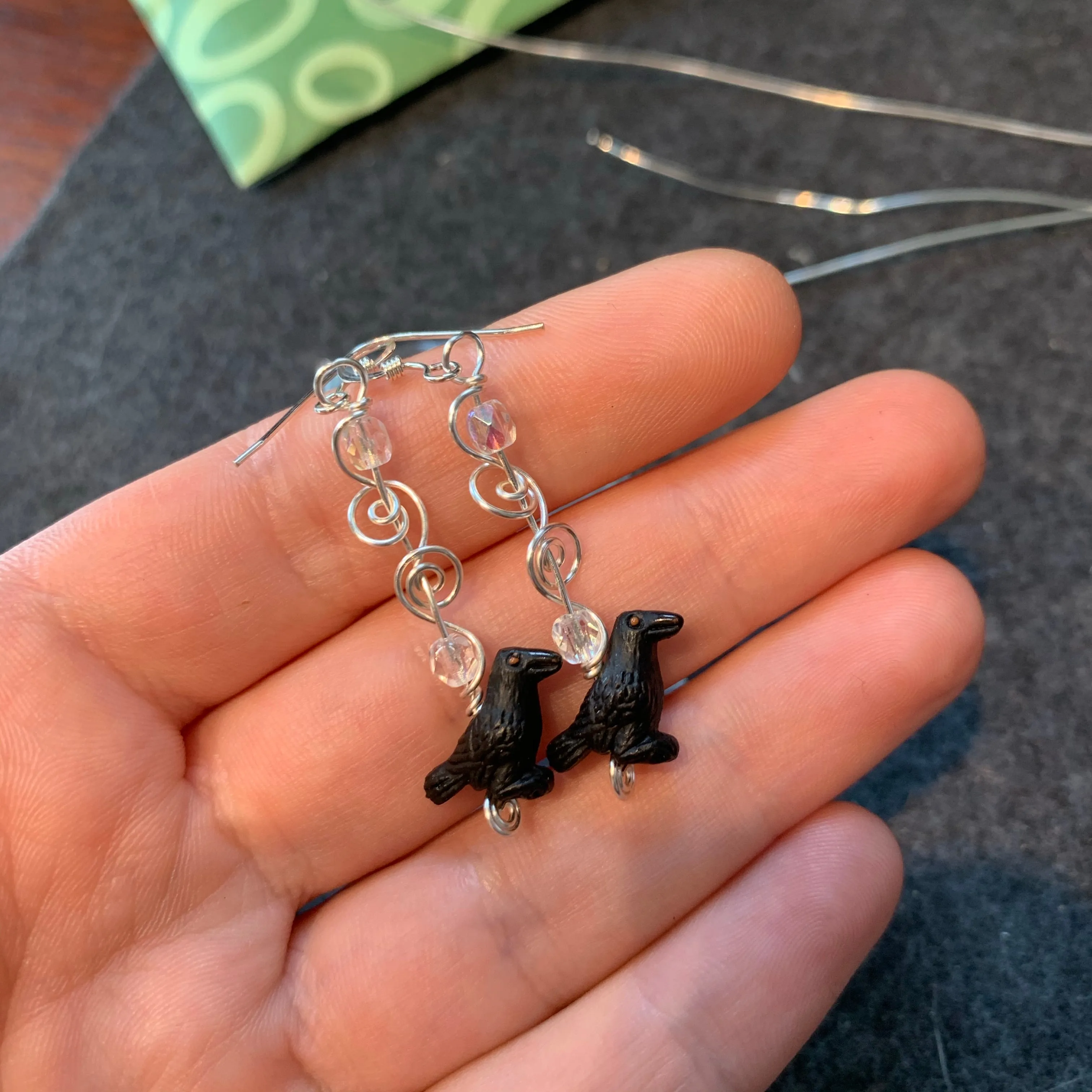 Leftover Raven Earrings