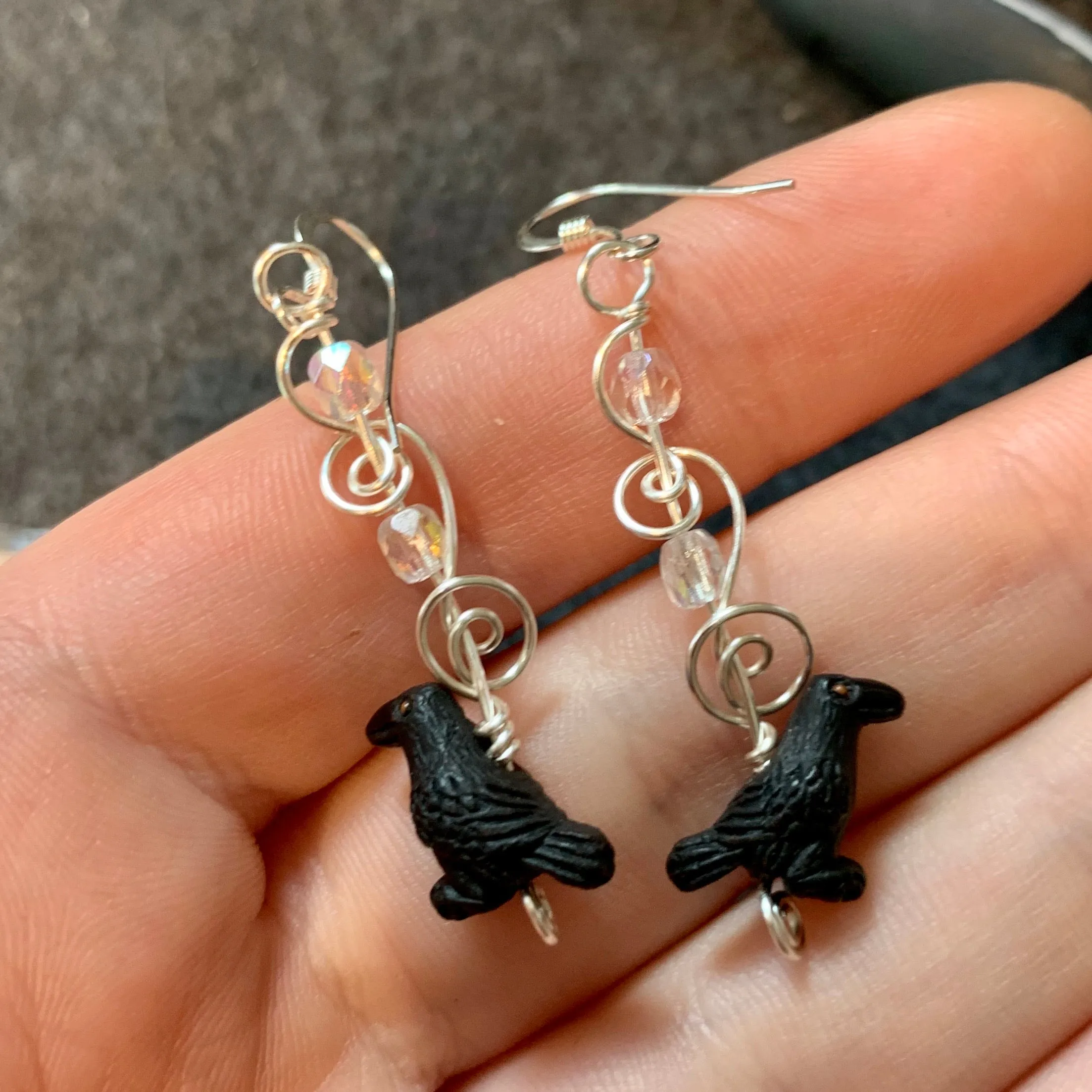 Leftover Raven Earrings