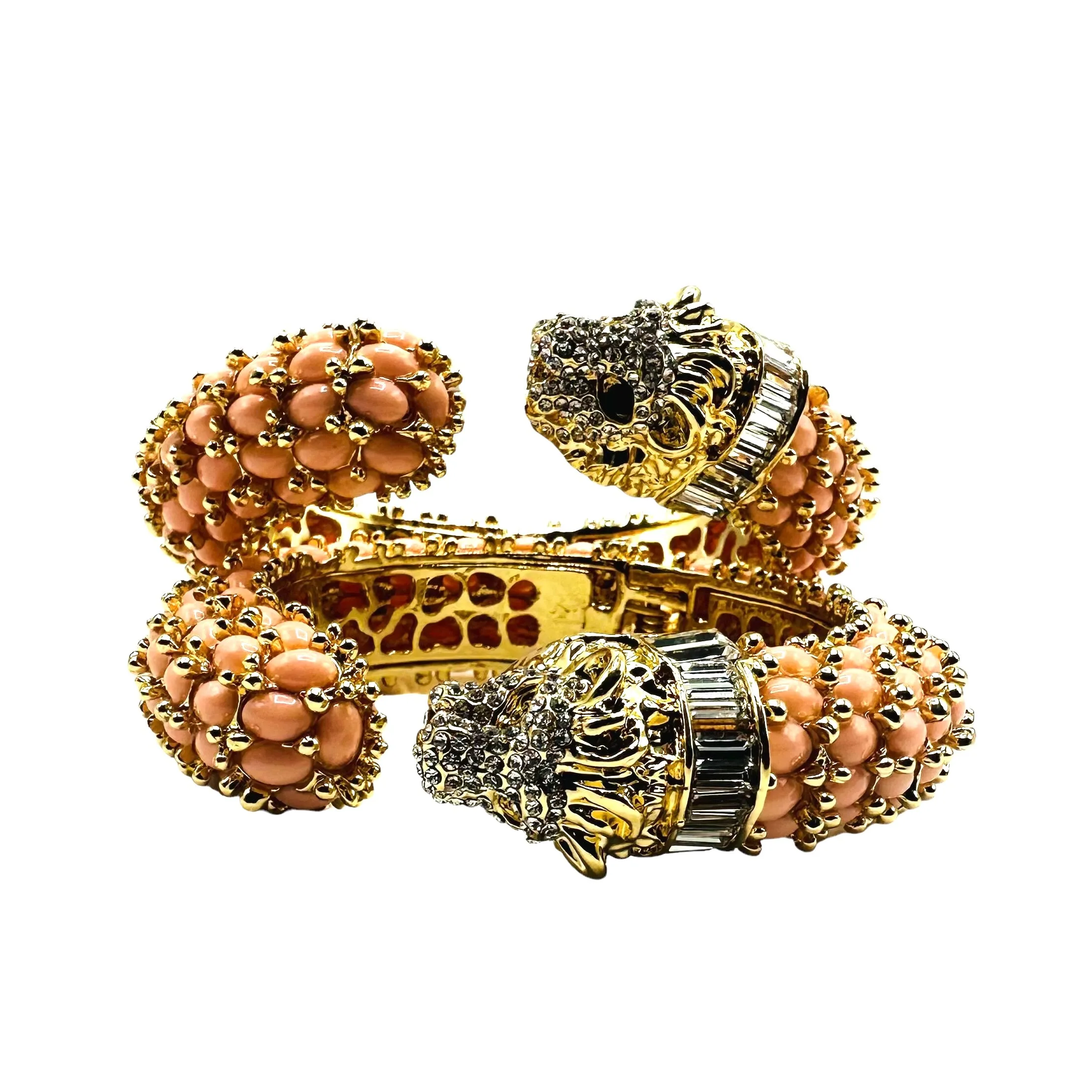 Leopard Hinged Bracelet in Pink