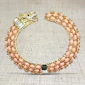 Leopard Hinged Bracelet in Pink