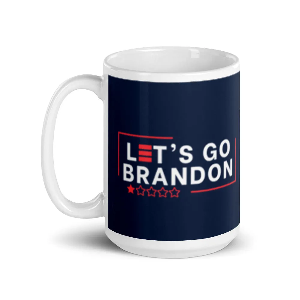 Let's Go Brandon" White glossy mug