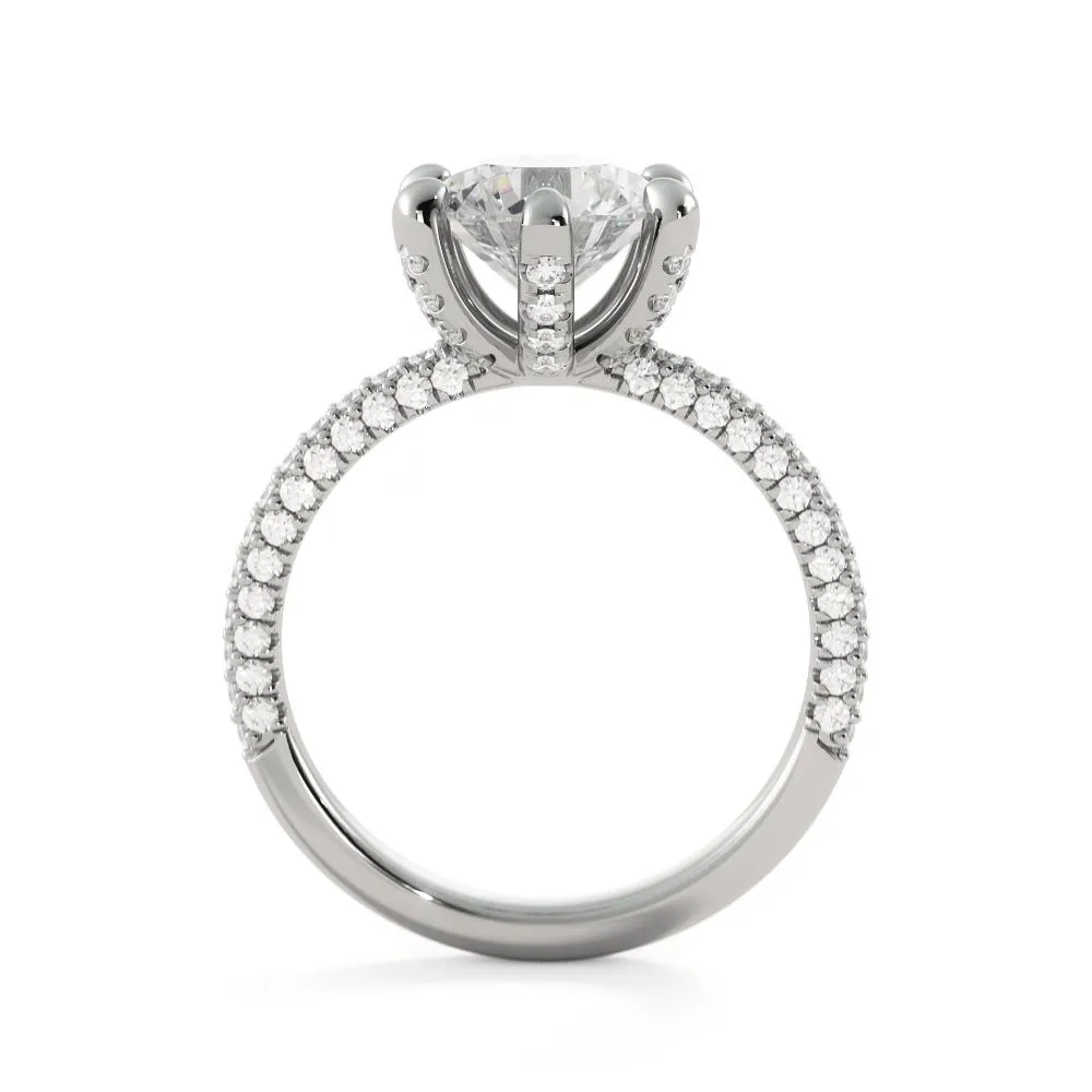 Light Muse Accent Diamonds Natural Round  Diamond Engagement Ring