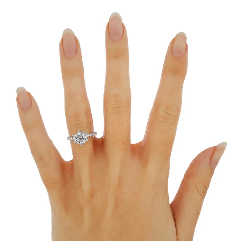 Light Muse Accent Diamonds Natural Round  Diamond Engagement Ring